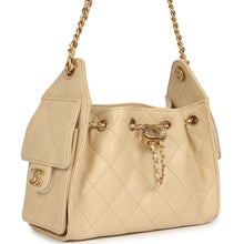 Load image into Gallery viewer, Chanel Mini 25 Hobo Bag Light Beige Caviar Antique Gold Hardware