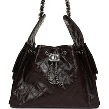Load image into Gallery viewer, Chanel Small 25 Hobo Bag Dark Brown Shiny Aged Calfskin Silver Hardware