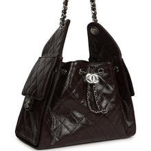 Load image into Gallery viewer, Chanel Small 25 Hobo Bag Dark Brown Shiny Aged Calfskin Silver Hardware