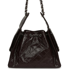 Load image into Gallery viewer, Chanel Small 25 Hobo Bag Dark Brown Shiny Aged Calfskin Silver Hardware