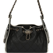 Load image into Gallery viewer, Chanel Mini 25 Hobo Bag Black and White Calfskin Light Gold Hardware