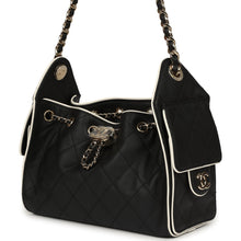 Load image into Gallery viewer, Chanel Mini 25 Hobo Bag Black and White Calfskin Light Gold Hardware