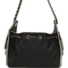 Load image into Gallery viewer, Chanel Mini 25 Hobo Bag Black and White Calfskin Light Gold Hardware