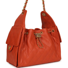 Load image into Gallery viewer, Chanel Small 25 Hobo Bag Dark Orange Caviar Antique Gold Hardware