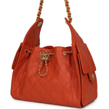 Load image into Gallery viewer, Chanel Small 25 Hobo Bag Dark Orange Caviar Antique Gold Hardware