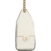 Load image into Gallery viewer, Chanel Small 25 Hobo Bag White Raffia and Black Calfskin Antique Gold Hardware
