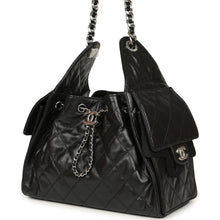 Load image into Gallery viewer, Chanel Small 25 Hobo Bag Black Shiny Aged Crumpled Calfskin Silver Hardware