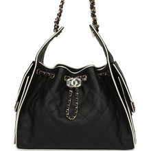 Load image into Gallery viewer, Chanel Small 25 Hobo Bag Black and White Calfskin Light Gold Hardware