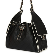 Load image into Gallery viewer, Chanel Small 25 Hobo Bag Black and White Calfskin Light Gold Hardware