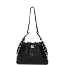 Load image into Gallery viewer, Chanel Small 25 Hobo Bag Black and White Calfskin Light Gold Hardware
