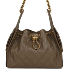 Load image into Gallery viewer, Chanel Small 25 Hobo Bag Dark Khaki Caviar Antique Gold Hardware