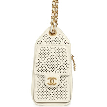 Load image into Gallery viewer, Chanel Mini 25 Hobo Bag White Perforated Calfskin Antique Gold Hardware