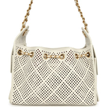 Load image into Gallery viewer, Chanel Mini 25 Hobo Bag White Perforated Calfskin Antique Gold Hardware