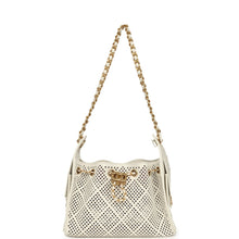 Load image into Gallery viewer, Chanel Mini 25 Hobo Bag White Perforated Calfskin Antique Gold Hardware