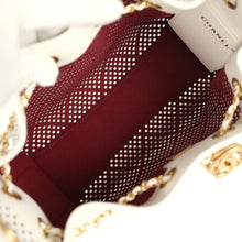 Load image into Gallery viewer, Chanel Mini 25 Hobo Bag White Perforated Calfskin Antique Gold Hardware