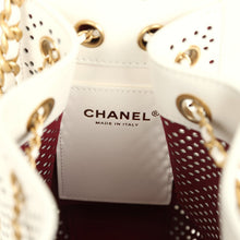 Load image into Gallery viewer, Chanel Mini 25 Hobo Bag White Perforated Calfskin Antique Gold Hardware