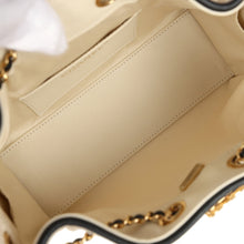 Load image into Gallery viewer, Chanel Mini 25 Hobo Bag Ecru Canvas and Black Calfskin Gold Hardware