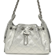 Load image into Gallery viewer, Chanel Mini 25 Hobo Bag Metallic Silver Caviar Silver Hardware