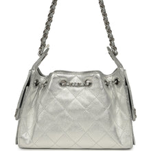 Load image into Gallery viewer, Chanel Mini 25 Hobo Bag Metallic Silver Caviar Silver Hardware