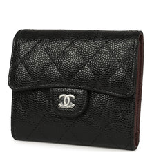 Load image into Gallery viewer, Chanel Small Classic Flap Wallet Black Shiny Caviar Silver Hardware
