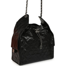 Load image into Gallery viewer, Chanel Medium 25 Hobo Bag Black Shiny Crumpled Calfskin Mixed Silver Hardware