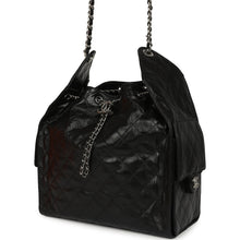 Load image into Gallery viewer, Chanel Medium 25 Hobo Bag Black Shiny Crumpled Calfskin Mixed Silver Hardware