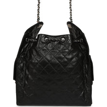 Load image into Gallery viewer, Chanel Medium 25 Hobo Bag Black Shiny Crumpled Calfskin Mixed Silver Hardware