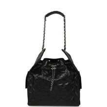 Load image into Gallery viewer, Chanel Medium 25 Hobo Bag Black Shiny Crumpled Calfskin Mixed Silver Hardware