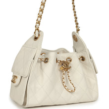 Load image into Gallery viewer, Chanel Mini 25 Hobo Bag White Caviar Antique Gold Hardware