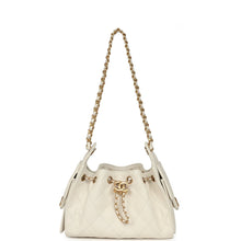 Load image into Gallery viewer, Chanel Mini 25 Hobo Bag White Caviar Antique Gold Hardware
