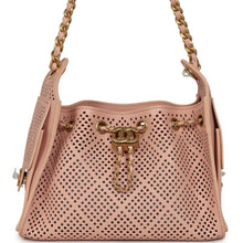 Load image into Gallery viewer, Chanel Mini 25 Hobo Bag Light Pink Perforated Calfskin Antique Gold Hardware