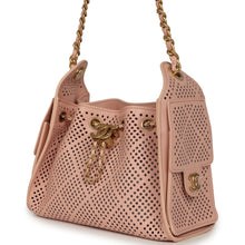 Load image into Gallery viewer, Chanel Mini 25 Hobo Bag Light Pink Perforated Calfskin Antique Gold Hardware