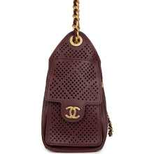 Load image into Gallery viewer, Chanel Mini 25 Hobo Bag Dark Burgundy Perforated Calfskin Antique Gold Hardware