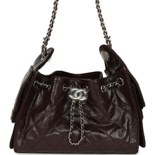 Load image into Gallery viewer, Chanel Mini 25 Hobo Bag Dark Brown Shiny Crumpled Calfskin Silver Hardware