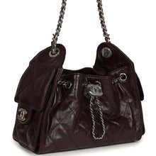 Load image into Gallery viewer, Chanel Mini 25 Hobo Bag Dark Brown Shiny Crumpled Calfskin Silver Hardware