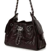 Load image into Gallery viewer, Chanel Mini 25 Hobo Bag Dark Brown Shiny Crumpled Calfskin Silver Hardware