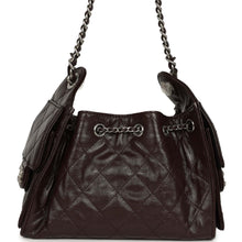 Load image into Gallery viewer, Chanel Mini 25 Hobo Bag Dark Brown Shiny Crumpled Calfskin Silver Hardware