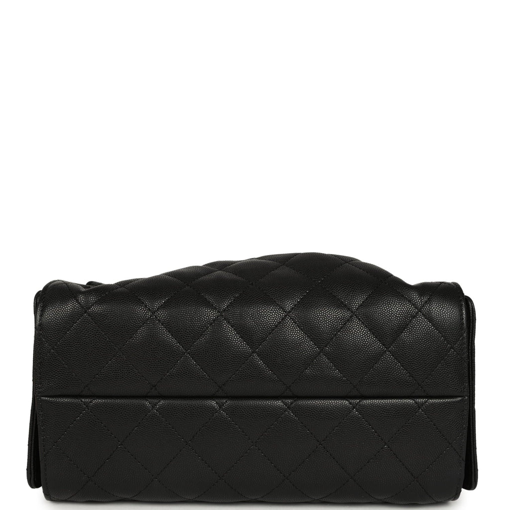 Pre-owned Chanel Small 25 Hobo Bag Black Caviar Antique Gold Hardware