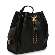 Load image into Gallery viewer, Pre-owned Chanel Small 25 Hobo Backpack Black Caviar Antique Gold Hardware