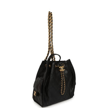 Load image into Gallery viewer, Pre-owned Chanel Small 25 Hobo Backpack Black Caviar Antique Gold Hardware