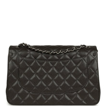 Load image into Gallery viewer, Chanel Jumbo Classic Double Flap Bag Dark Grey Caviar Silver Hardware