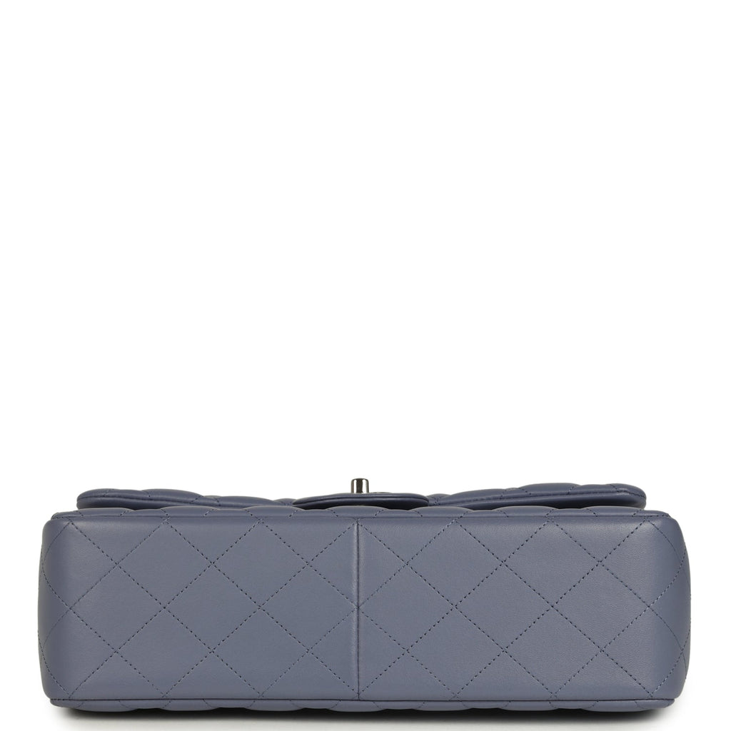 Chanel Jumbo Classic Double Flap Bag Purple Lambskin Silver Hardware