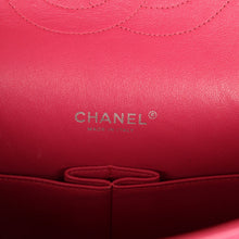 Load image into Gallery viewer, Pre-owned Chanel Maxi Classic Double Flap Bag Dark Pink Patent Silver Hardware