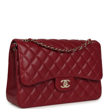 Load image into Gallery viewer, Pre-owned Chanel Jumbo Classic Double Flap Bag Burgundy Lambskin Light Gold Hardware