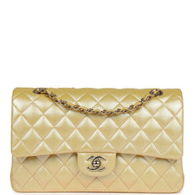 Load image into Gallery viewer, Chanel Medium Classic Double Flap Bag Yellow Iridescent Caviar Light Gold Hardware