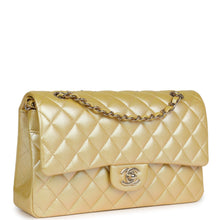 Load image into Gallery viewer, Chanel Medium Classic Double Flap Bag Yellow Iridescent Caviar Light Gold Hardware