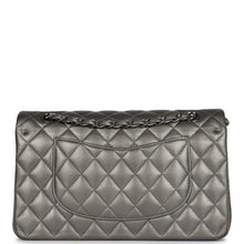 Load image into Gallery viewer, Pre-owned Chanel Medium Classic Double Flap Bag Metallic Grey Lambskin Silver Hardware