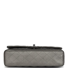 Load image into Gallery viewer, Pre-owned Chanel Medium Classic Double Flap Bag Metallic Grey Lambskin Silver Hardware