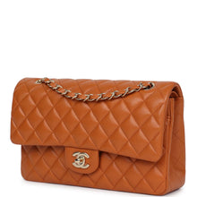 Load image into Gallery viewer, Chanel Medium Classic Double Flap Bag Caramel Shiny Caviar Light Gold Hardware
