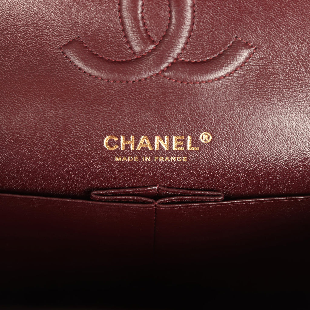 Pre-owned Chanel Medium Classic Double Flap Black Caviar Gold Hardware